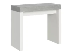 Mesa consola extensível 90x40/300 cm Roxell Mix plano Cimento - estrutura Cinza Branca