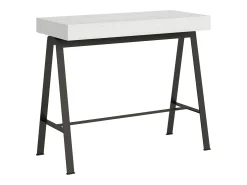 Mesa consola extensível 90x40/300 cm Banco Cinza Branca quadro Antracite