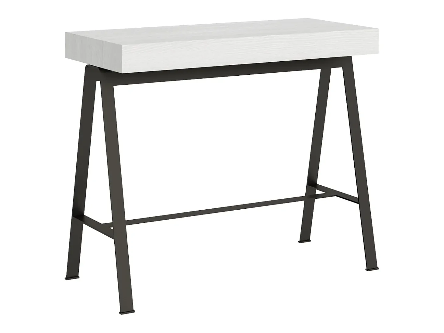 Mesa consola extensível 90x40/300 cm Banco Cinza Branca quadro Antracite