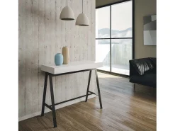 Mesa consola extensível 90x40/300 cm Banco Cinza Branca quadro Antracite