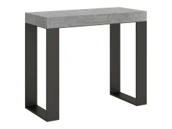 Mesa consola extensível 90x40/300 cm Tecno Cimento quadro Antracite