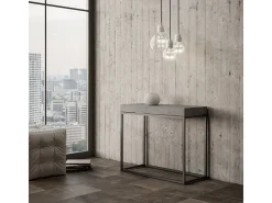 Mesa consola extensível 90x40/196 cm Nordica Small Cimento quadro Antracite