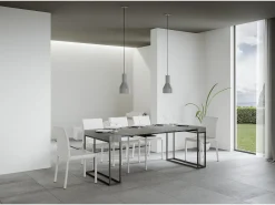 Mesa consola extensível 90x40/196 cm Epoca Small Cimento quadro Antracite