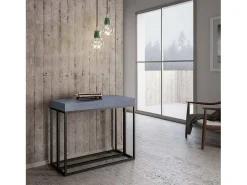 Mesa consola extensível 90x40/196 cm Epoca Small Cimento quadro Antracite
