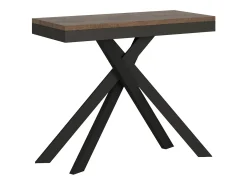 Mesa consola extensível 90x40/300 cm Krack Evolution nogueira quadro antracite