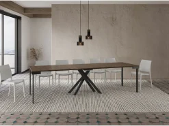 Mesa consola extensível 90x40/300 cm Krack Evolution nogueira quadro antracite
