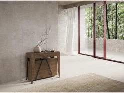 Mesa consola extensível 90x42/198 cm Zima Small nogueira