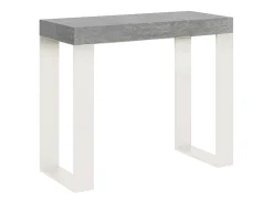 Mesa consola extensível 90x40/300 cm Tecno Nogueira quadro Branco