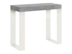 Mesa consola extensível 90x40/300 cm Tecno Nogueira quadro Branco