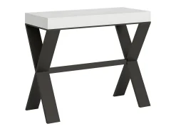 Mesa consola extensível 90x40/300 cm Xenia Cinza Branca quadro Antracite