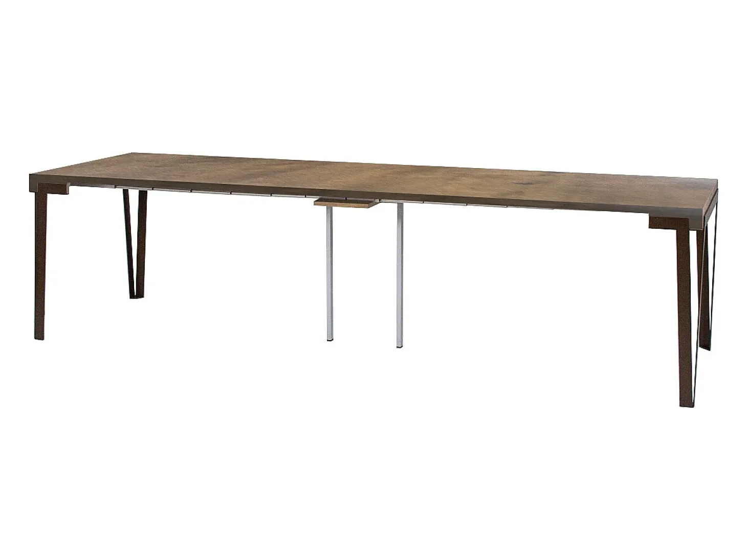 Mesa consola extensível 90x40/300 cm Rio Nogueira quadro Ferrugem
