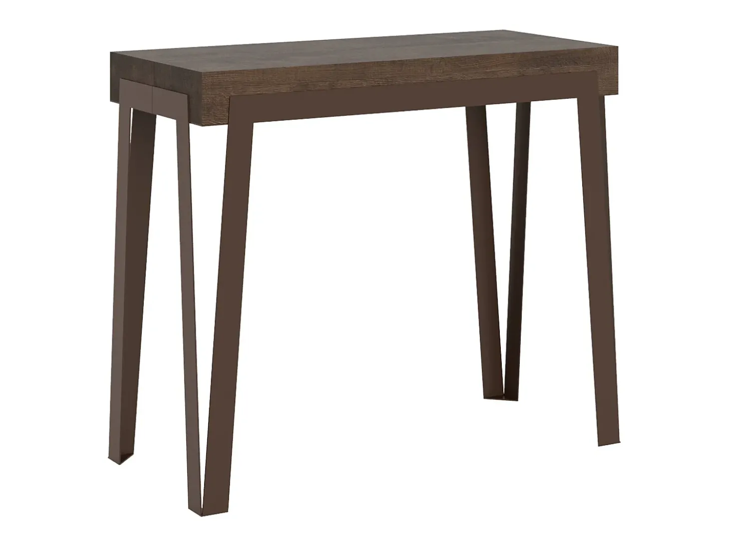 Mesa consola extensível 90x40/300 cm Rio Nogueira quadro Ferrugem