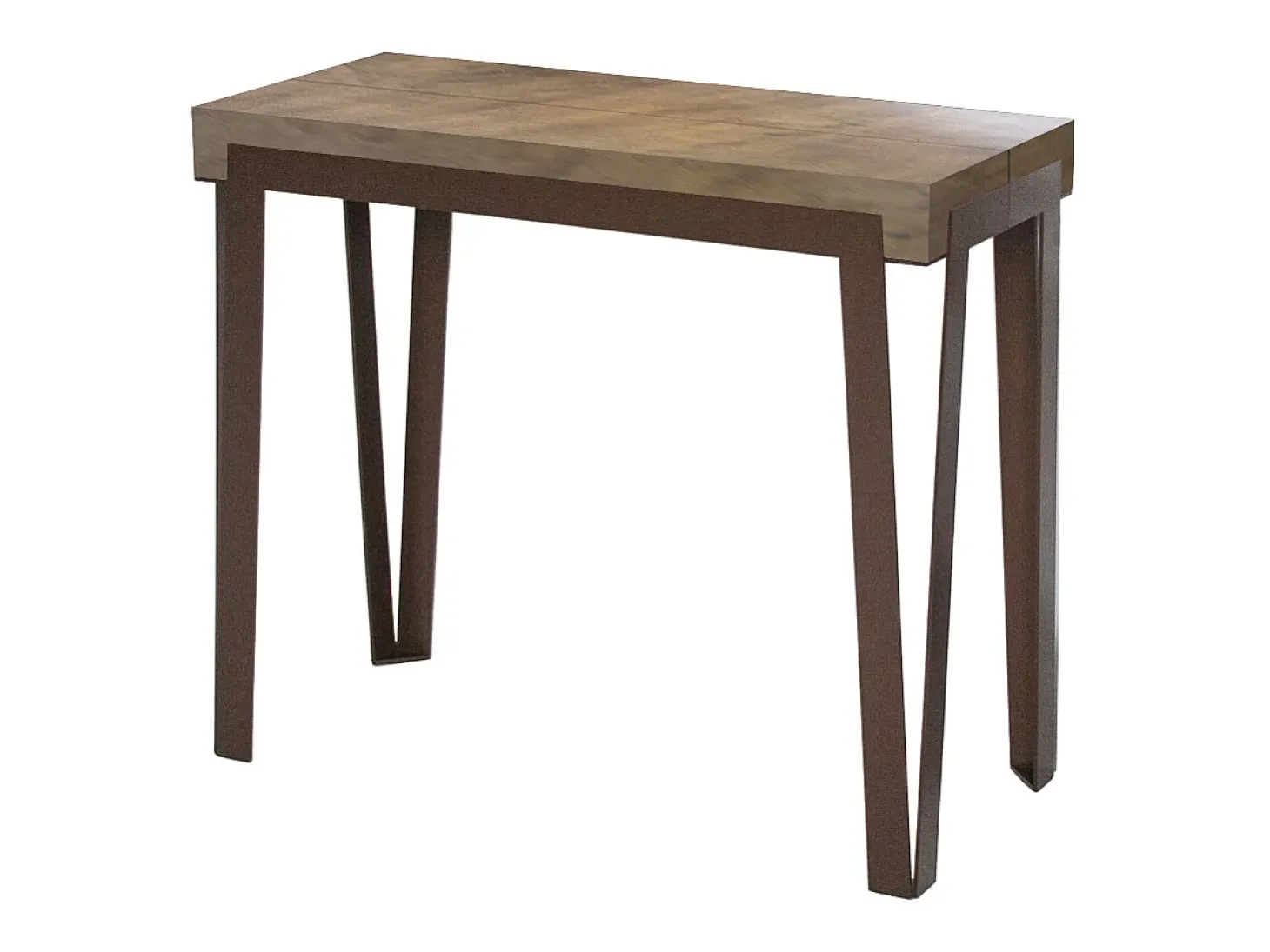 Mesa consola extensível 90x40/300 cm Rio Nogueira quadro Ferrugem