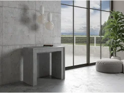Mesa consola extensível 90x42/198 cm Mia Small Cimento
