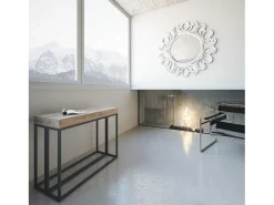Mesa consola extensível 90x40/196 cm Epoca Small Carvalho Natural quadro Antracite