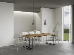 Mesa consola extensível 90x40/196 cm Epoca Small Carvalho Natural quadro Antracite