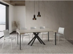 Mesa consola extensível 90x40/196 cm Krack Small caxemira pernas antracite