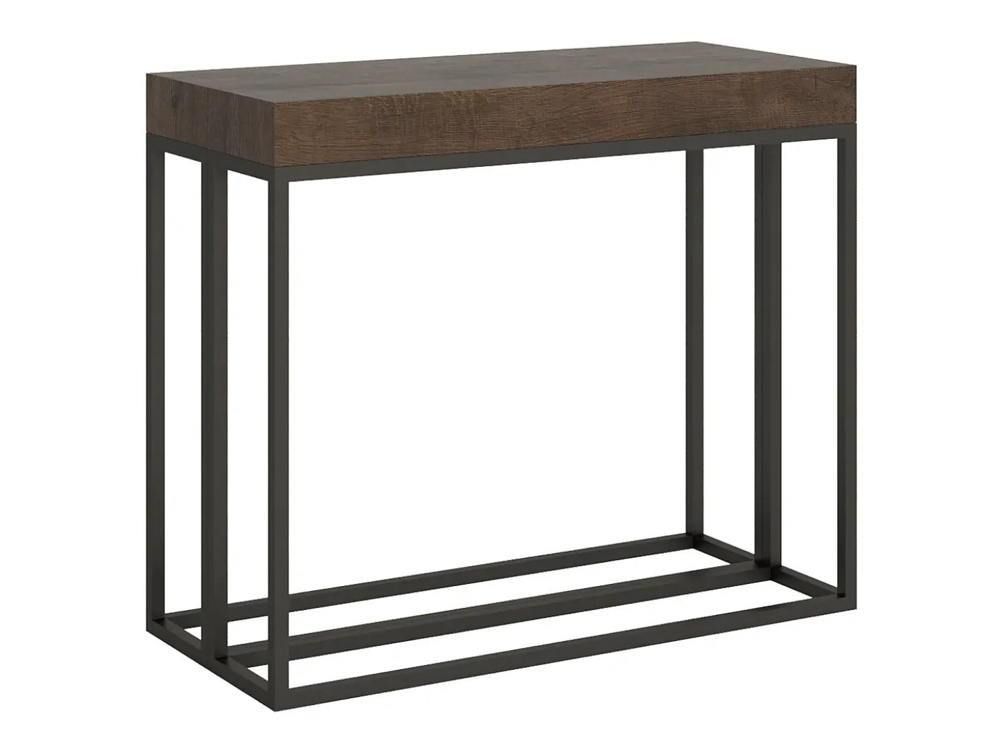 Mesa consola extensível 90x40/196 cm Epoca Small Nogueira quadro Antracite