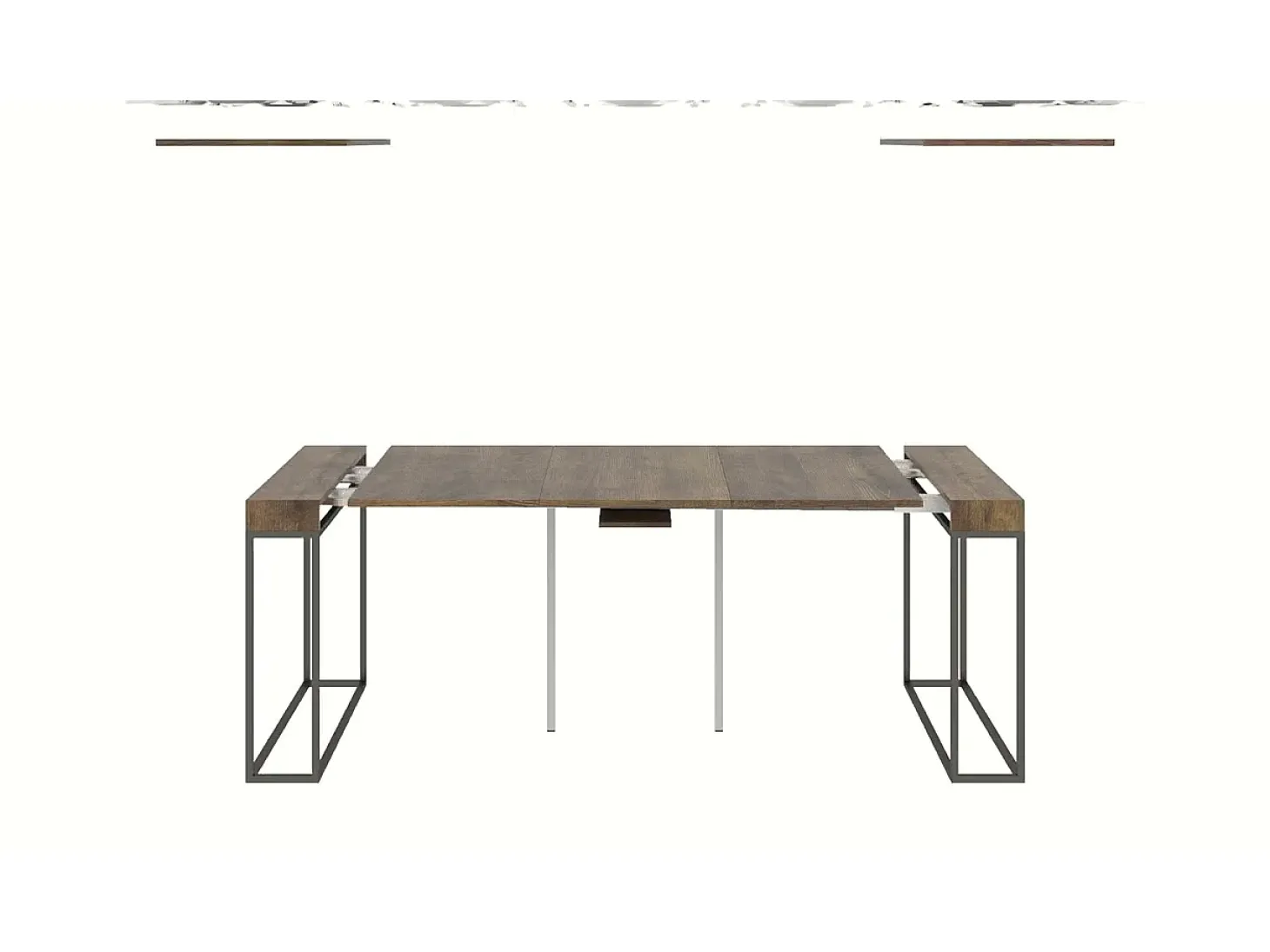 Mesa consola extensível 90x40/196 cm Epoca Small Nogueira quadro Antracite
