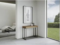 Mesa consola extensível 90x40/196 cm Epoca Small Nogueira quadro Antracite