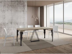 Mesa consola extensível 90x40/196 cm Riza Small caxemira quadro antracite