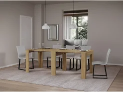 Mesa consola extensível 90x25/211 cm Anea Carvalho Natural extensões internas