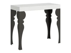 Mesa consola extensível 90x40/300 cm Paxon Cinza Branca quadro Antracite