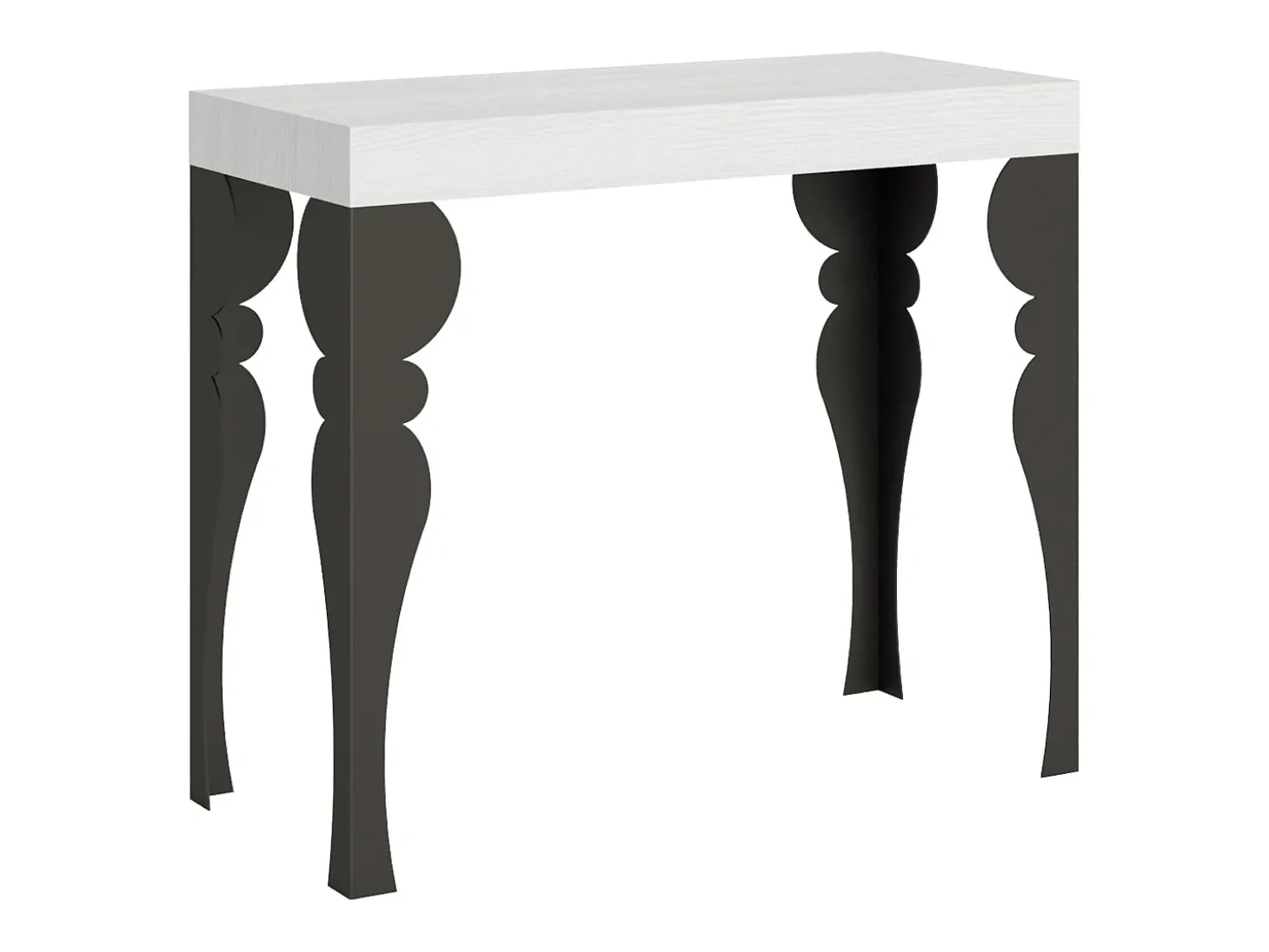 Mesa consola extensível 90x40/300 cm Paxon Cinza Branca quadro Antracite