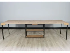 Mesa consola extensível 90x40/300 cm Plano Carvalho Natural quadro Antracite