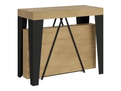 Mesa consola extensível 90x40/196 cm Algo Small carvalho natural quadro antracite