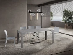 Mesa consola extensível 90x42/198 cm Scicca Small Cimento