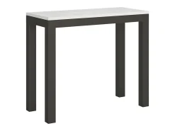 Mesa consola extensível 90x40/196 cm Everyday Small Evolution Cinza Branca quadro Antracite
