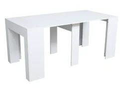 Mesa consola extensível 90x49/307 cm Extra Cinza Branca extensões internas