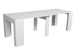 Mesa consola extensível 90x49/307 cm Extra Cinza Branca extensões internas