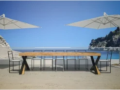 Mesa consola extensível 90x40/290 cm Diago Premium Abeto tingido quadro Antracite