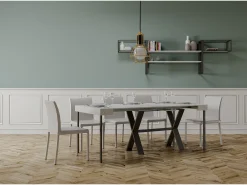 Mesa consola extensível 90x40/196 cm Xenia Small Cinza Branca quadro Antracite