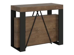 Mesa consola extensível 90x40/196 cm Zamat Small nogueira quadro antracite