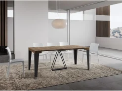 Mesa consola extensível 90x40/300 cm Algo nogueira quadro antracite