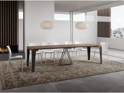 Mesa consola extensível 90x40/300 cm Algo nogueira quadro antracite