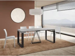 Mesa consola extensível 90x40/196 cm Sketa Small cimento quadro antracite