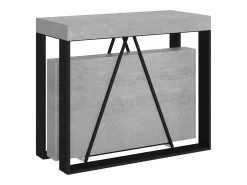 Mesa consola extensível 90x40/196 cm Sketa Small cimento quadro antracite