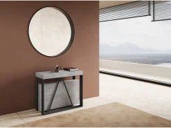 Mesa consola extensível 90x40/196 cm Sketa Small cimento quadro antracite