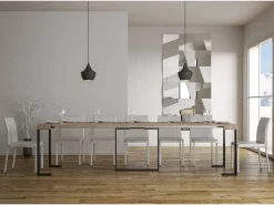Mesa consola extensível 90x40/300 cm Futura Carvalho Natural quadro Antracite