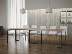 Mesa consola extensível 90x40/300 cm Futura Carvalho Natural quadro Antracite