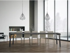 Mesa consola extensível 90x40/300 cm Rio Cimento quadro Antracite