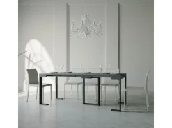 Mesa consola extensível 90x40/300 cm Sintesi Cimento quadro Antracite