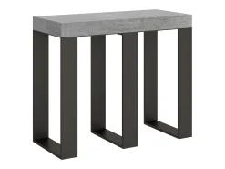 Mesa consola extensível 90x40/300 cm Sintesi Cimento quadro Antracite