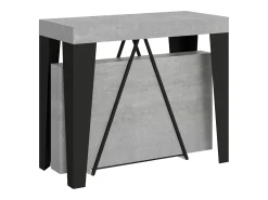 Mesa consola extensível 90x40/300 cm Algo cimento quadro antracite