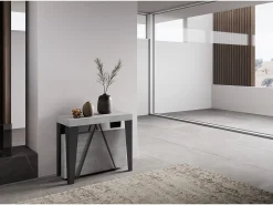 Mesa consola extensível 90x40/300 cm Algo cimento quadro antracite
