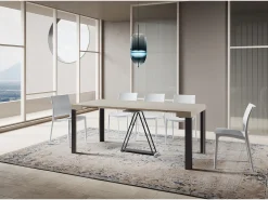 Mesa consola extensível 90x40/300 cm Tarax caxemira quadro antracite